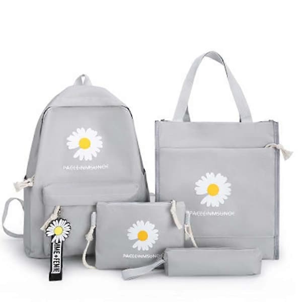 Dame 4-delt sæt Daisy Canvas Rygsække Studenter Skoletasker 30L