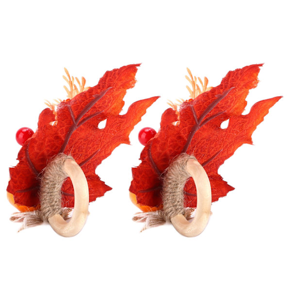 2 stk. Innovative Serviettholder Simulerings Servietring til Halloween Thanksgiving Hjem Dekoration Maple Pumpkin[C]