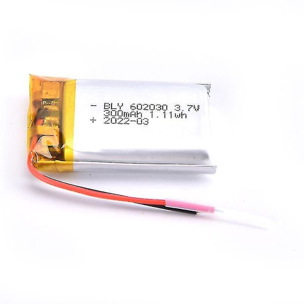 3.7v 300mah Li-ion 602030 Li-polymer Genopladeligt Batteri