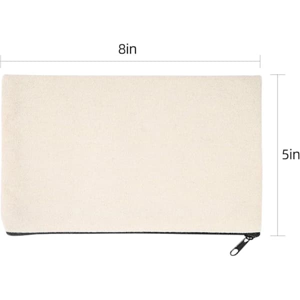 10-pack tomma DIY-väskor i canvas, pennfodral, sminkväska, tom, DXGHC