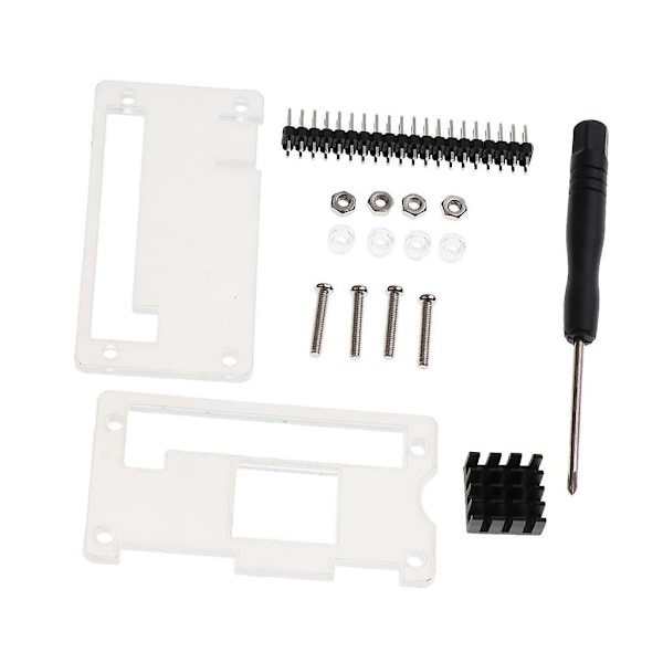 Akryl Etui+Køleplade+GPIO 40Pin Stik+Skruetrækker til Raspberry Pi Zero (C)