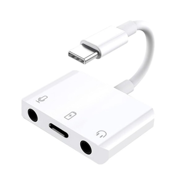 Extern USB-C Ljudkort 3-i-1 Typ-C till 3,5 mm Audio Hörlursadapter