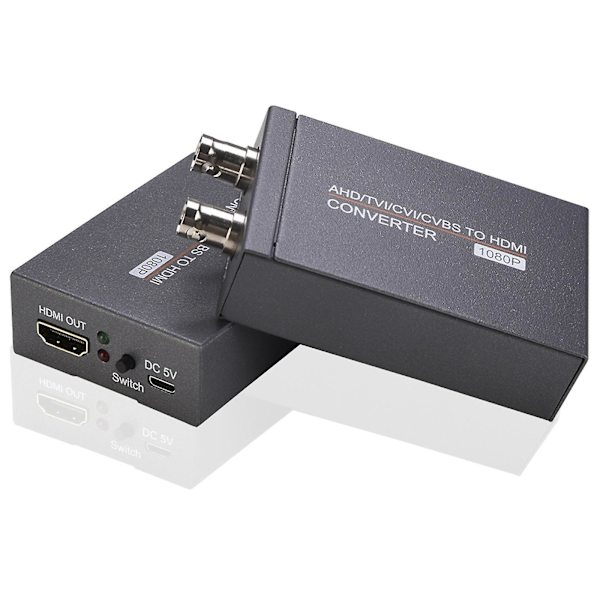 TVI/CVI/AHD til HDMI-konverter, Full HD 4K 720p/ 1080p/ 3mp/ 4mp/ 5mp/ 8mp BNC til HDMI videoadapter, TVI CVI AHD CVBS BNC videosignal til HDMI for skjerm