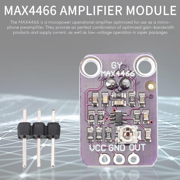 5 stk. - MAX4466 Elektretmikrofonforstærker MAX4466 Modul Justerbar Gain Breakout Board til