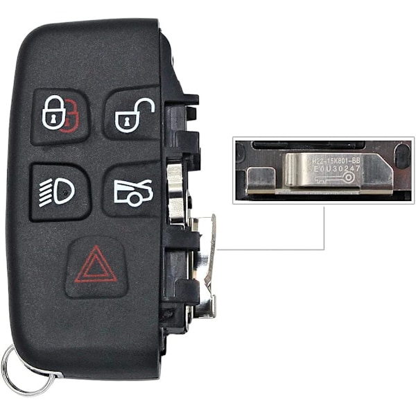 Fjärrnyckelskal med 5 knappar för Land Rover Range (C)