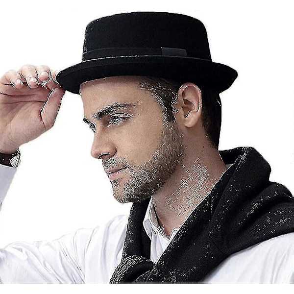 Pork Pie Hat 100% Uld Filt Mænds Porkpie Breaking Bad Hatte Flad Top Mænds Fedora