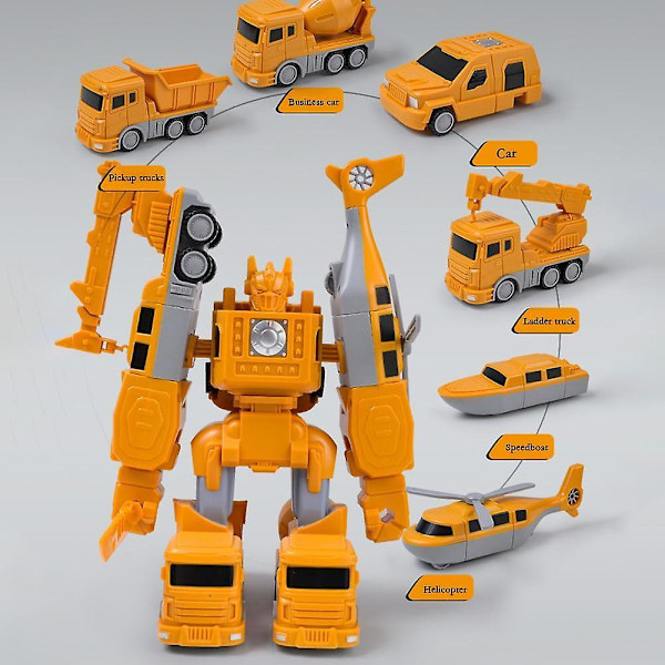 Magnetisk transformerande ingenjörsbil monterad leksak [C]