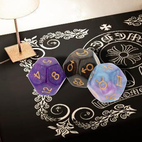 Multi Sided Terningesæt Brætspil Dungeons D&D RPG Spil Rollespil Bar Legetøj Lilla Grøn Kaffe (C)