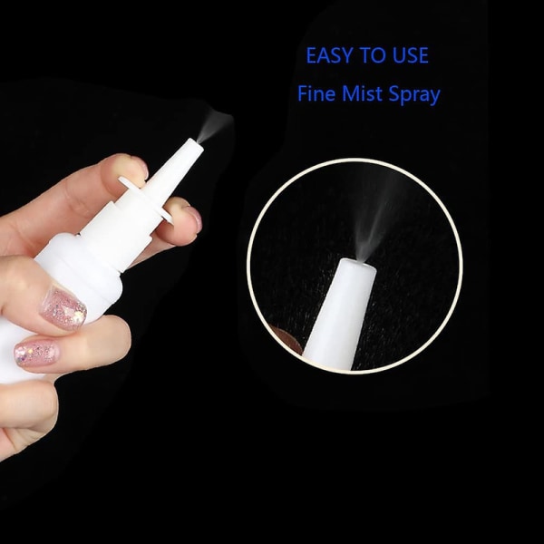 30 ml vita tomma nässprayflaskor i plast Pumpspruta dimnässpray påfyllningsbar flaska, förpackning med 12