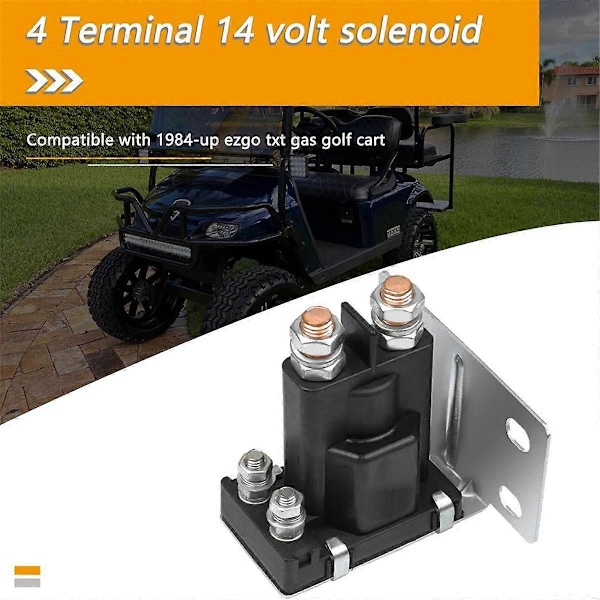Golfbils Solenoid Kompatibel för Gas Golfbil 1994-Upp 4 Terminal Solenoid Ersätter 27153G01, 61281  (C)