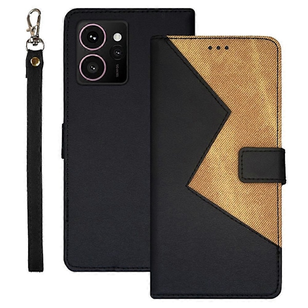 IDEWEI For HMD Skyline Case Kortlommer Splejset Farvet Læder Telefon Cover - Grøn Multicolor Black
