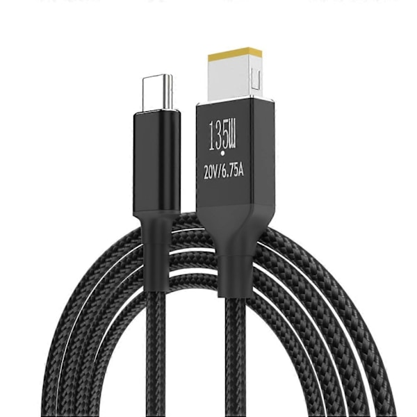 För Lenovo Dator 135W Typ-C till Fyrkantig Strömladdningskabel 1.8m Laddningssladd (C)