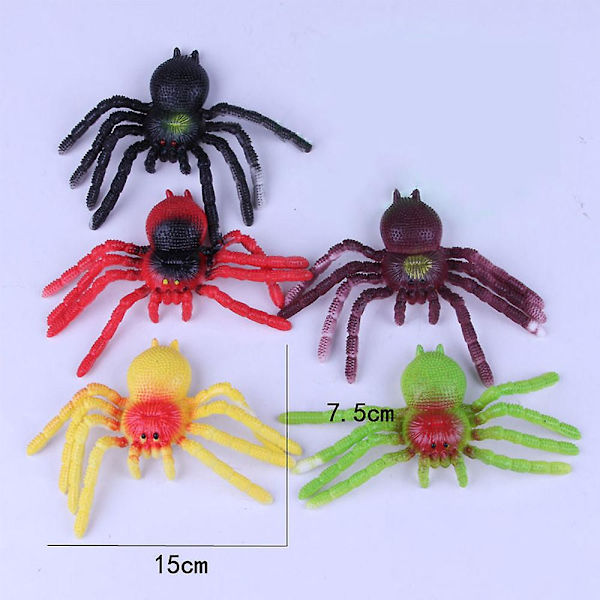 15cm 6\" Falsk Spindelformad Gummileksak för Barn Halloweenpresent[C] Red