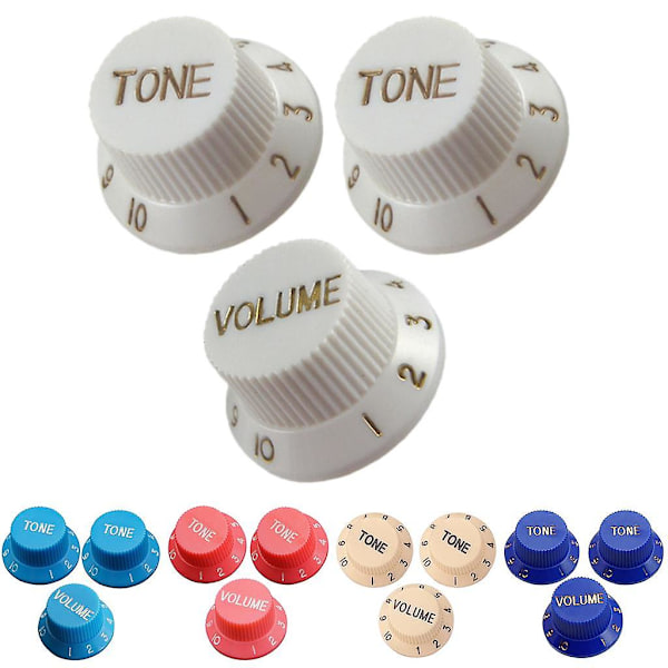 7x1 Volym & 2 Tonkontroll Switch Knappar för ST Sq Elgitarr Beige (C)