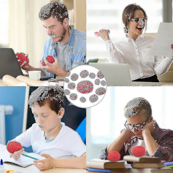 Pieces Brain Stress Balls Aivojen Läiskäpallo Aivon Muotoiset Lelut Zombie Aivot Pallot Punainen Uutuus Väärennetyt Aivot Pelottavat Lelut-yujia SZRH A-C (C)