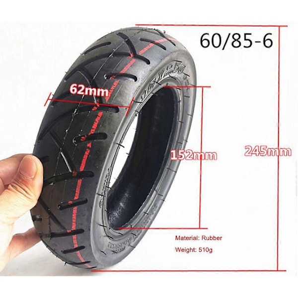 10X2.5 Speedway Dekk- og Slange Sett 10 Tommer Veidekk for Zero 10X Scooterdeler black