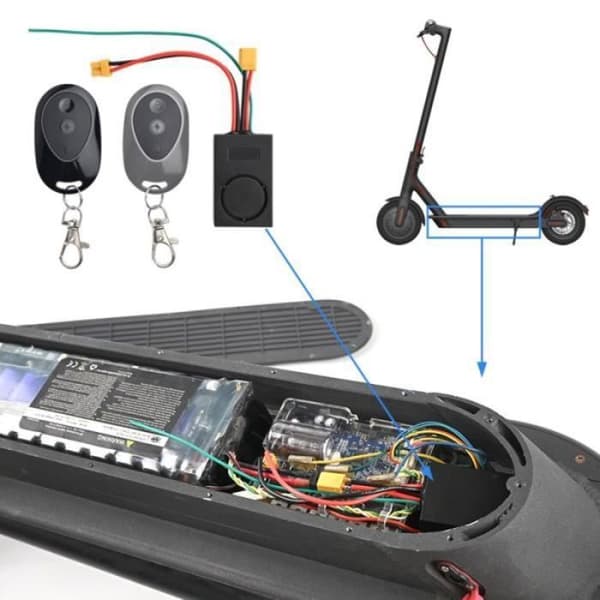 Elektrisk løbehjul tyverisikring med vibrationsalarmsystem og montering til M365 XT30 (sort) Black