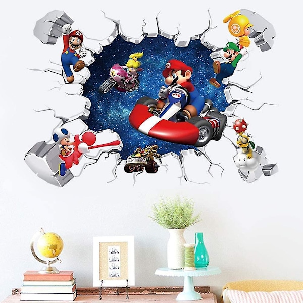 Super Mario Spelklister Dekoration för Barnrum Väggdekor Självhäftande Väggklistermärke
