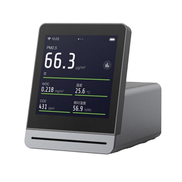 Luftkvalitetsmätare Luftkvalitetsmätare upptäcker Pm2,5 Co2-temperatur Smart Home Quality Monitor Rec Black