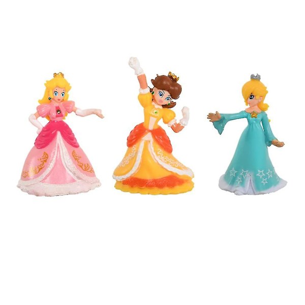 18 stk Super Mario Bros Actionfigurer Leke Sett Spill Samleobjekt Modell Dukker Mario, Luigi, Yoshi, Prinsesse, Skilpadde, Toad, Bowser Figur Leke