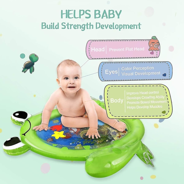 Tummy Time vattenmatta Uppblåsbar lekmatta Perfekt sensoriska leksaker för baby