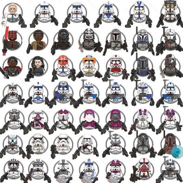 48 st The Bad Batch Space Wars Minifigs Rex Jesse Nova Corps Marine Team Trooper Squad Wolfpack At-rt Byggklossar