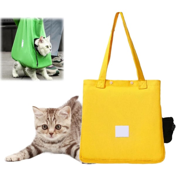 Petm Cat Tote Bag, Pet Bag, Cat Tote Bag Carrier, Cat Walking Bag, Cat Tote Bag Carrier Walker Ben Holes, Multifunctional Pet Backpack Yellow