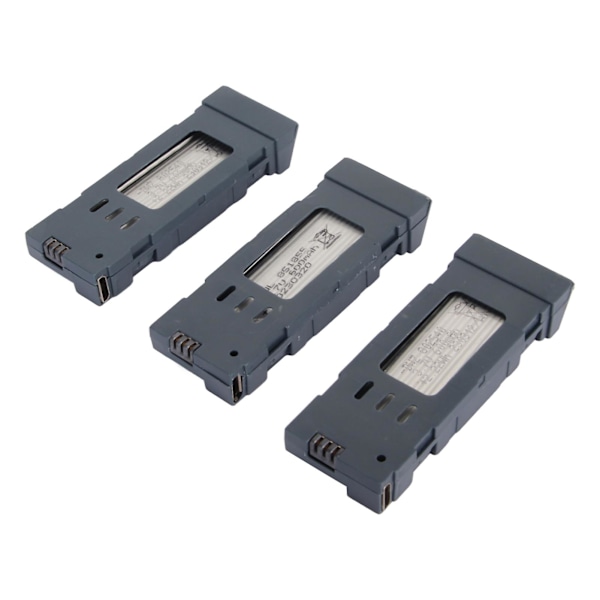 3kpl 3.7V 600mAh UAV Litiumakku Suurikapasiteettinen Nelikopterin Litiumakku Latauskaapelilla malleille E58 E68 JY109 998PRO (HYYC)