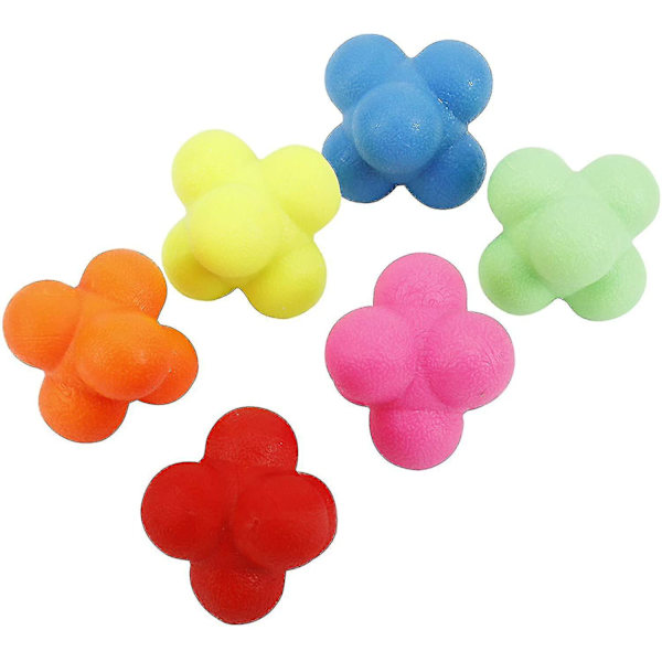 Agility och snabbhetsreflexträning - 6-pack Reaktionsboll Gummi Reaktions-Pinball
