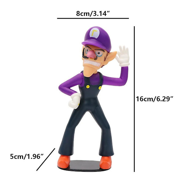 Actionfigur Leksak 6\" Waluigi Bros Collection Dock för Barn Present