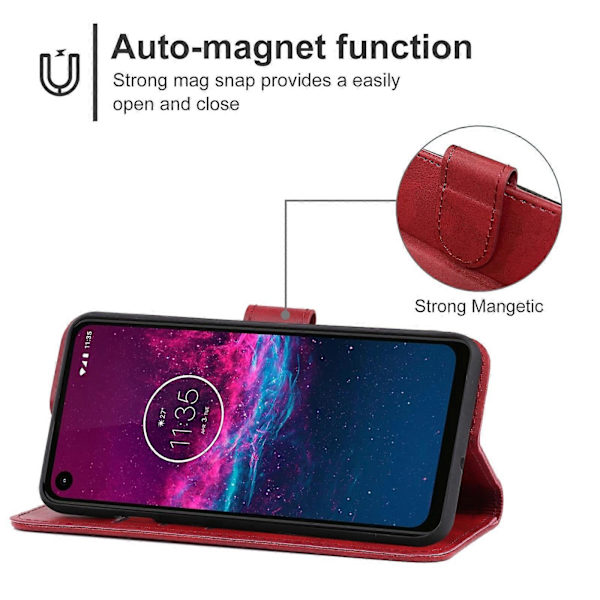 Läderfodral för Motorola One Action / Moto P40 Power