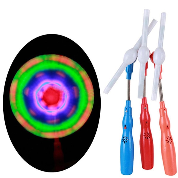 Blinkande LED-snurrande musikväderkvarn remsa form barnleksak present[C]