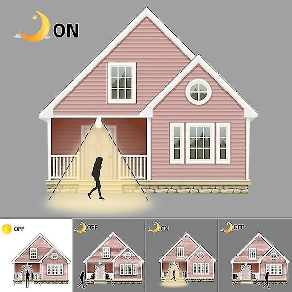 E27 Smart Sensor Natlys Pære Smart PIR Bevægelsessensor Lampe Til Trappe Toilet Veranda Garage Balkon Badeværelse[C] 9W Warm Light