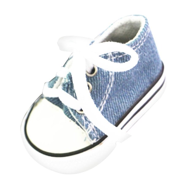 3x Dukke Snøresko i Canvas for 18' American Dolls Denim Blå (C)