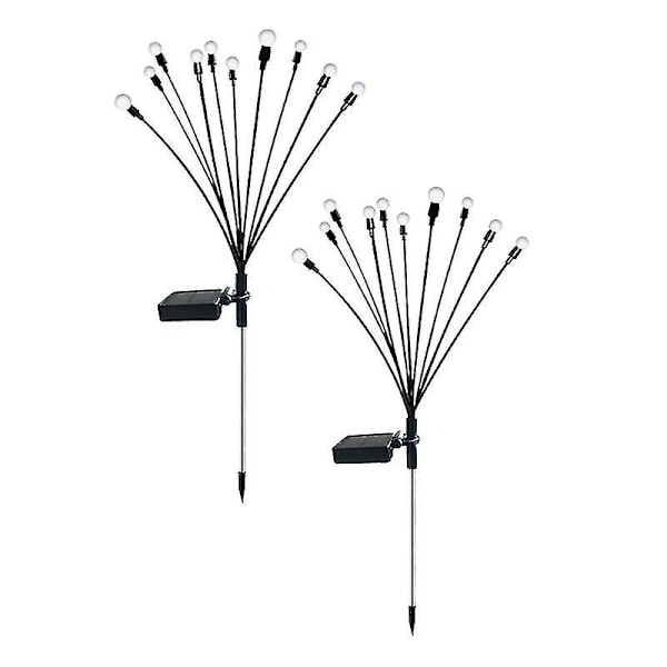 2 st 10-huvud solcellslampor, 10 LED utomhus vattentäta solcellslampor [C]