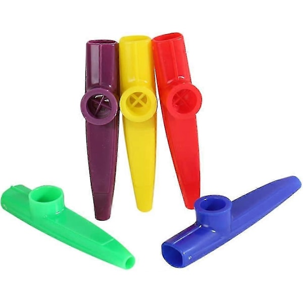 Plast Kazoos Musikinstrument Kazooinstrument Kazoo Flöjt Färgade Kazoos Lämpliga För Musikälskare Och Gåvor (5st, Slumpmässig Färg) (HYYC)