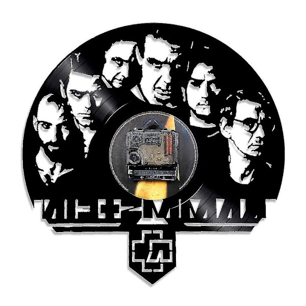 Ruikailucky - Kreativ Vinyl Klok Heavy Metal Band Vinyl Plate Veggklokke Stille Sveip Sekund Veggkunst Dekorasjon Klokka Guanguan