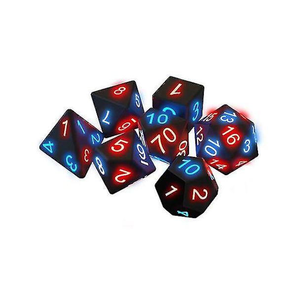 7 st Electronic Dice Glow Led Tärningar Magiskt Trick Pixel Dnd Mtg Brädspel