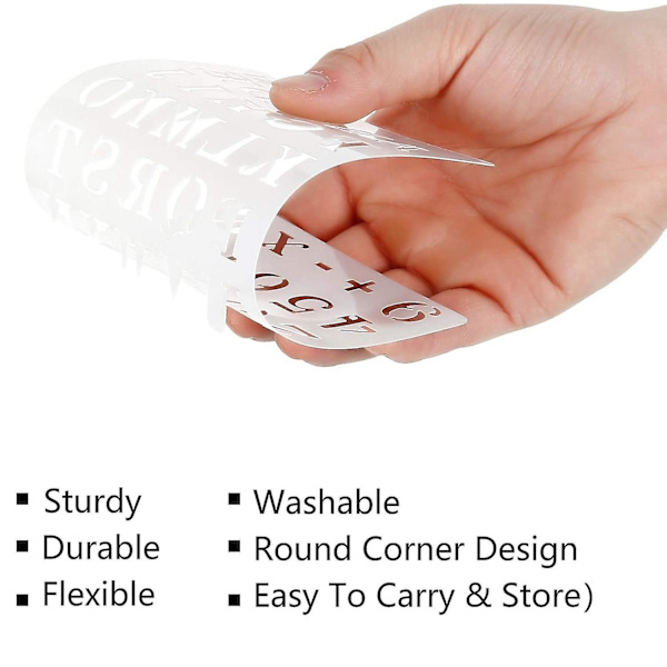 12 stk. Alfabet Skabeloner Genanvendelige Bogstavmaling Skabeloner Plastik DIY Tegning Sprøjtning Skala Templ (haoyi)[C]