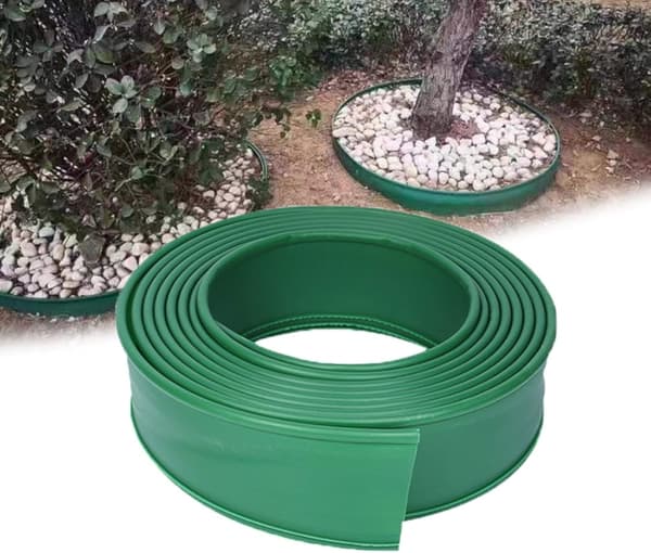 Flexibel Trädgårdskant Plast Gräskant för Planteringar, Stig, Gräsmatta 1m Grön (10cm bred)