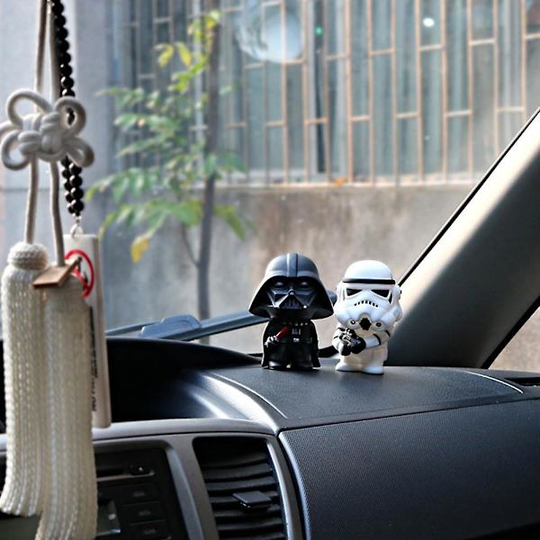 Söt Star Wars Darth Vader Stormtrooper Modell Actionfigur Leksaksbil Ornament