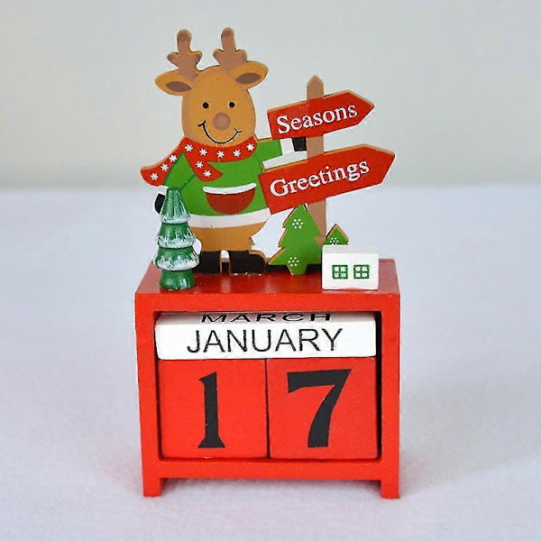 Jule-nedtællings-adventskalender med nummererede træklodser, nedtælling til jul, skrivebords-kalender trækalender