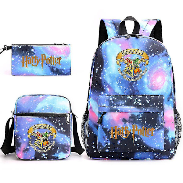 Children's Harry Potter Three-piece School Bag Printed Large Capacity Outdoor Backpack#1