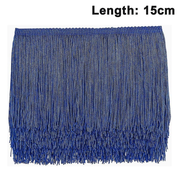 10m Sytringekant - Frynsefrynse 15cm/10cm Bredde Til Skørt Brudekjole Lampekæmpe Dekoration[C] Royal Blue 15cm