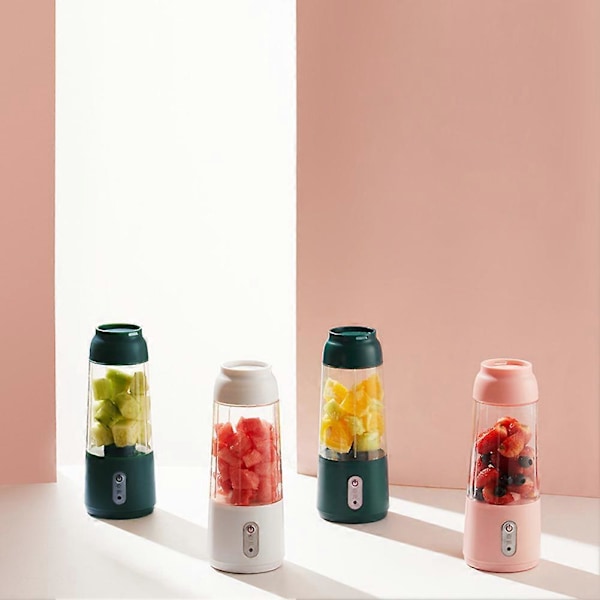 Bærbar Blender Personlig Størrelse Juicer Kopp for Smoothies Shakes USB Oppladbar Frukt Miksemaskin for Sport Reise Utendørs (C)