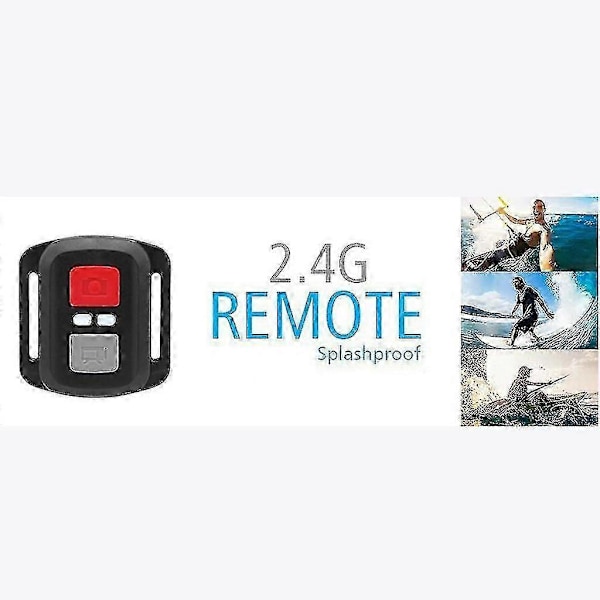 Svart Vattentät Trådlös 2.4g Fjärrkontroll Slutare För Eken H9r H8r H6s H7s H5s Plus Sport Action Kamera Dv Kontroller (C)