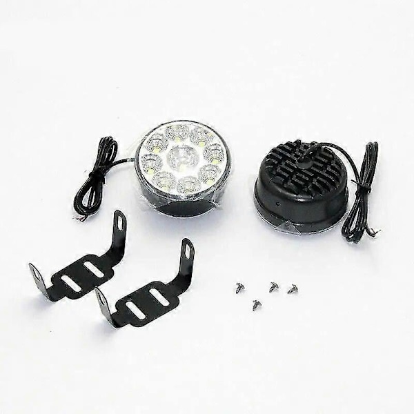 2x 70mm Runda LED Varselljus 12V 6000K Vit - Vattentäta Dimljus för Bil/Lastbil Uppgradering_JC (C)