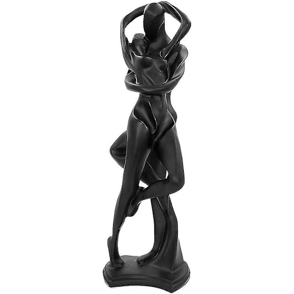 Hartsfigur i Resin 28cm - Present till Bröllopsdag Jul - Kärleksfigur, Minimalistisk Staty Dekoration för Sovrum, Kontor (Svart 2)