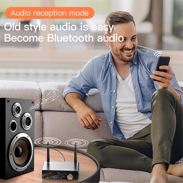 Bluetooth 5.3 Sändare/Mottagare Stereo Låg Latens Aux 3.5mm Jack Optisk Trådlös Musik Audio A