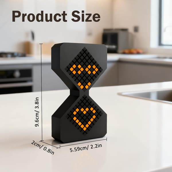 Visuell Timer Fokustimer 1-30 Minutter USB-C Oppladbar Hvit White Yellow